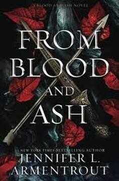 Book Cover with dark background and red leaves scattered. Behind the title is an X made of an arrow and a dagger. 